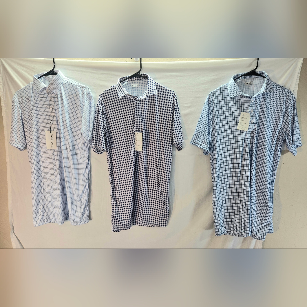 Lot Of 3 Collars And Co Men's Large Tall Polo Dress Shirts New With Tag